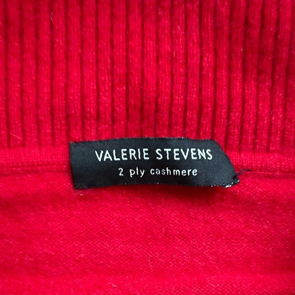 Valerie Stephens Red 2 Ply Cashmere Sweater - Picture 4 of 8